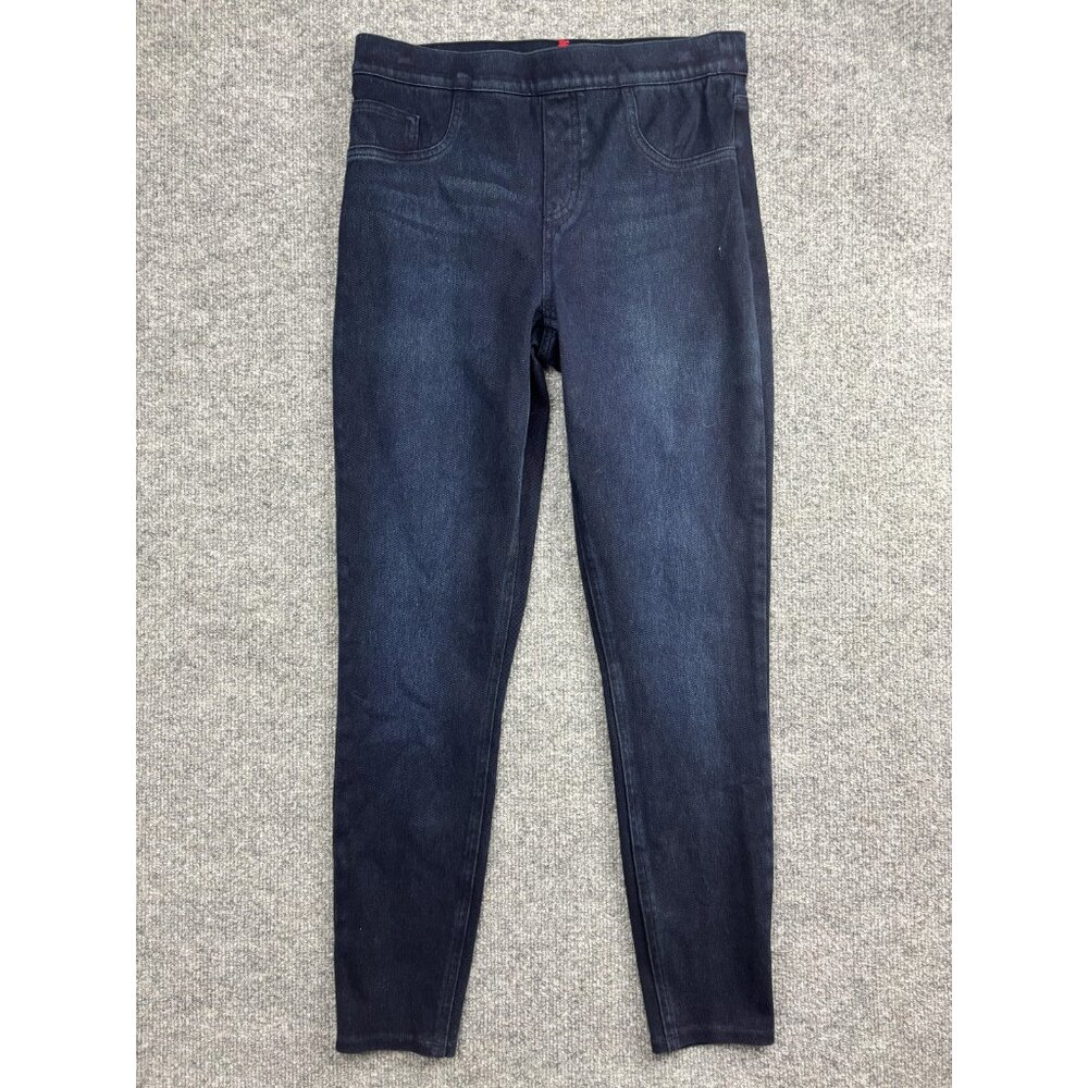 Spanx Pants Womens Medium Dark Wash Denim Jeggings Pull On Skinny High Rise
